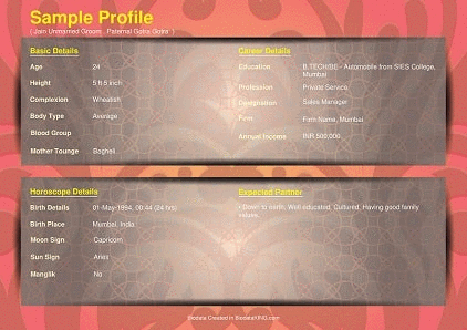 Marriage Biodata Sample Marriage Biodata Sample